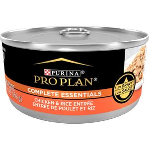 Purina Pro Plan Complete Essentials High Protein Cat Food Wet Gravy, Chicken and Rice Entree - (Pack of 24) 5.5 Oz. Pull-Top Cans, Best By: MAY 2028