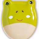 Frog Shaped Spoon Rest Ceramic Spoon Holder for Stove and Countertop Decorative Utensil Rest Fun Cooking Accessory and Housewarming Gift for Kitchen Frog Lovers