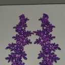 Handmade red/White//Green/Blue Rhinestones Applique Sewing Beads Stones Trim lace Patches Accessory for Dress Clothes one Pair (Purple)