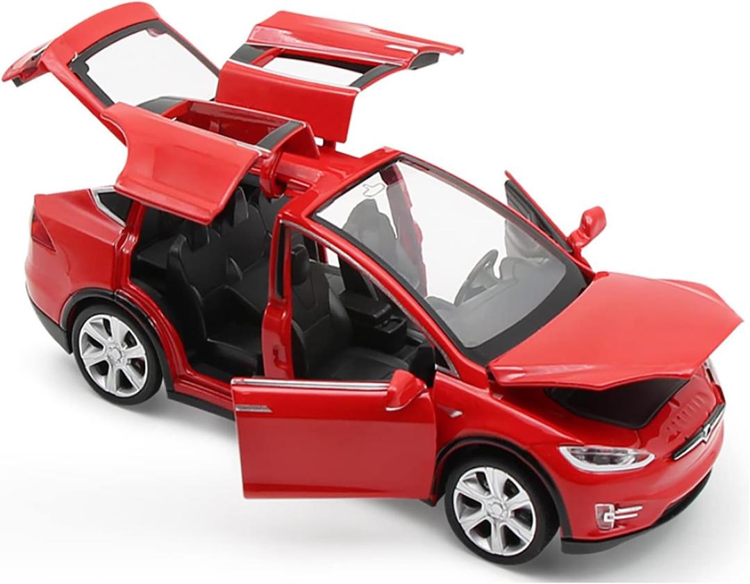 gidoyi Toy Car Model X, Pull Back Car Toys Alloy Vehicles with Lights and Sound 1:32 Scale Model Car (Red)