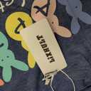 Women's Easter T-Shirt, Funny Bunny and Eggs Graphic Printed Crew Neck Short Sleeve Top (Dark Blue, L)