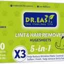 Dr.Easy LINT & HAIR REMOVER Pet HUGESHEETS with 3X Dryer Sheets, Free & Clean, 200 Count,PLANT&MINERAL-BASED FORMULA