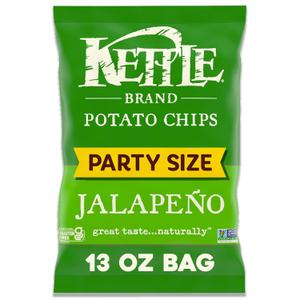 Kettle Brand Potato Chips, Jalapeno Kettle Chips, Party Size, 13 Oz (EXP 05/02/26)