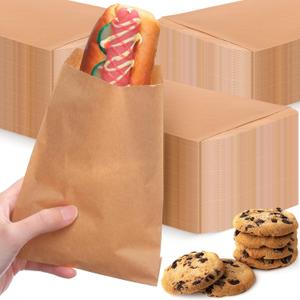 Lallisa 1000 Pcs 5 x 7 Inch Glassine Bags Wax Paper Treat Bags Cookie Sleeves Wax Paper Sandwich pouches for Thanksgiving Day Party Donut Treat Food Candy Bread Pastry Packaging(Brown)