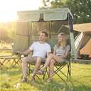 Huskfirm Double Camping Chair with Shade Canopy 2 Person Folding Chair with Canopy Portable Beach Chair Heavy Duty Camping Chair with Two Cup Holders and Side Pocket for Outside Camping,Beach,Sports, 54.6 inches x 19.5 inches x 54.6 inches