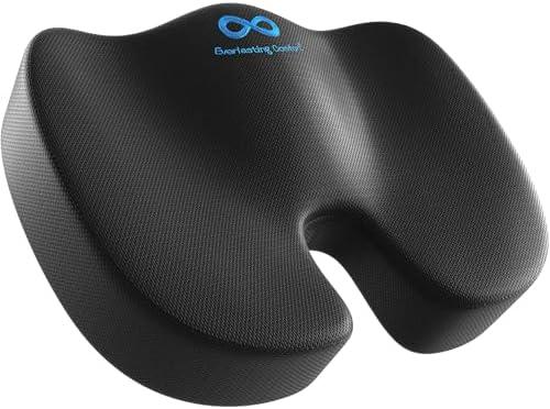 Everlasting Comfort Memory Foam Seat Cushion for Car Seats & Office Chairs - Ergonomic Cushions for Long Car Trips and Desk Sitting - Car, Truck and Office Accessories for Back Support