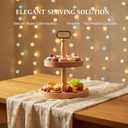 Decorative Tray - Cupcake Stand Two Tiered Tray Farmhouse Rustic 2 Tiered Serving Tray for Home and Kitchen Decor, Party, Weddings-Holiday Decoration Customizable Display Options(Brown)