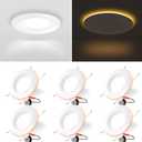 6 Pack 6 Inch LED Recessed Lighting with Night Light, Dimmable Can Lights with Baffle Trim, 9W=85W, 4000K Cool White, 700LM Retrofit Downlight, CRI 90, Damp Rated, IC Rated & ETL Certified