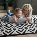 Ompaa Ultra Soft Geometric Bedroom Rugs Memory Foam Carpet, Black 6 x 9 Feet, Cozy Area Rugs for Living Room Couch Dorm Bedside Kids Girls Teens Room Nursery Decor Floor Mat