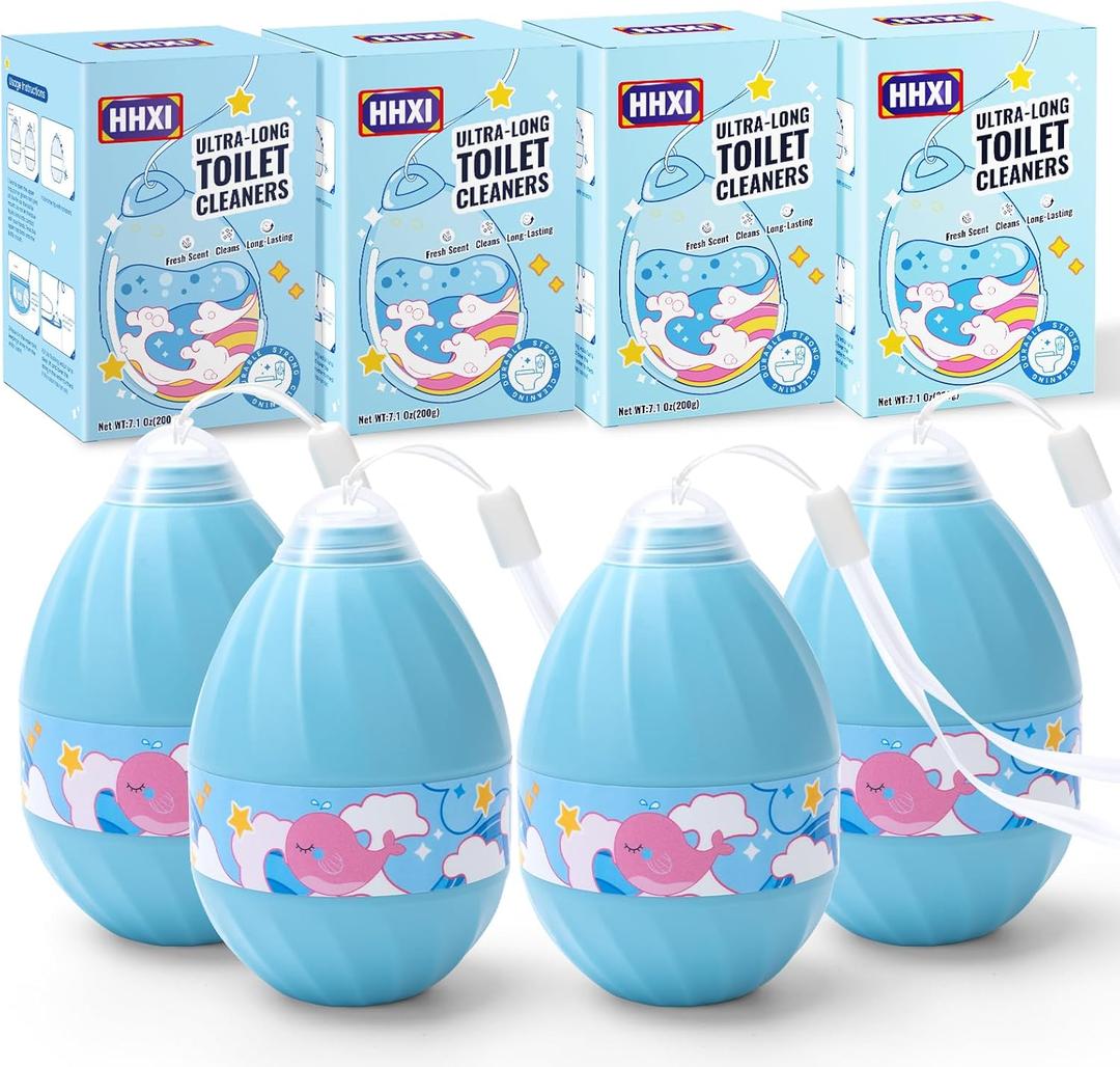 Automatic Toilet Bowl Cleaner Tablets, Long-Lasting Toilet Bowl Cleaner, Bathroom Toilet Tank Cleaner (4 Bottles)