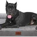 Comfort Expression Orthopedic Dog Bed for Extra Large Dogs 53x42 Inch, Waterproof Supportive Egg Crate Foam XXL Pet Bed with Removable Bolsters, Dog Couch with Washable Cover & Non-Slip Bottom, Grey