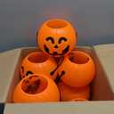 8 Pcs Plastic Pumpkin Buckets Trick or Treat Halloween Candy Baskets with Handle 6.7 x 5.1 Inches Plastic Pumpkin Large Candy Basket for Halloween Trick or Treat Party Supplies (Smile)