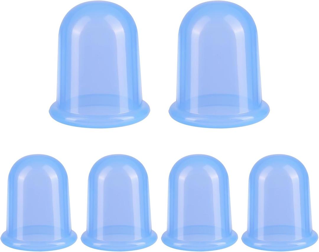 Silicone Cupping Therapy Set - Cupping Kit for Massage Therapy - Cellulite Remover Cupping Set - Anti Cellulite Cup Massager, Vacuum Suction Massage Cups for Cellulite Reduction (Transparent Blue)