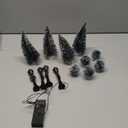 14 Pcs Christmas Accessories Village Figurine Miniature Pine Trees Snow Artificial Christmas Trees Bare Branch Tree Street Lamps for Xmas DIY Crafts Winter Room Landscape(Exquisite Style)