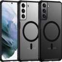 TIANNIUKE Magnetic Case for Samsung Galaxy S21 Plus, Translucent Matte Anti-Fingerprint, Compatible with MagSafe,Slim Fit Shockproof Protective Phone Case for Galaxy S21+ Case, S21 Plus (6.7 Inch) (Black)