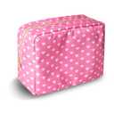 Large Makeup Bag Pouch, Nylon Women Travel Toiletry Storage Bag Preppy Cosmetic Bag for Girls, Big Makeup Organizer Bag Cute Zipper Pouch Skincare Bag for Sport School Work Gift(Large-Pink Heart)