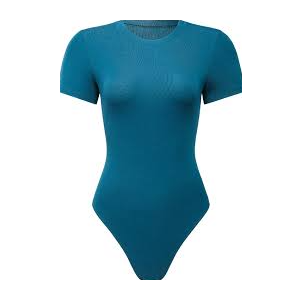 AUROLA Everyday Crew Neck Bodysuits Shirts, Going Out Short Sleeve Casual Basic Stretchy Fashion One Piece