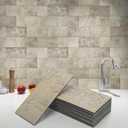 Art3d 102-Piece Peel and Stick Wall Tile for Kitchen Backsplash, Bathroom, Fireplace, 3in.  6in. Stick on Subway Tile Stone Beige