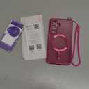 Meifigno Case Designed for Samsung Galaxy S25 6.2 inch, [Compatible with MagSafe] [2X HD Screen Protectors] [Glitter Card & Wrist Strap] Surround Lens Protection Case for Samsung Galaxy S25, Hot Pink