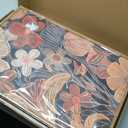 Aurlan Burnt Orange Wildflowers Botanical Wall Art Set(16"x24"), 3 Pieces Abstract Floral Blossom Framed Canvas Artwork, Large Mid Century Modern Boho Nature Wall Decor for Office Bedroom Living Room