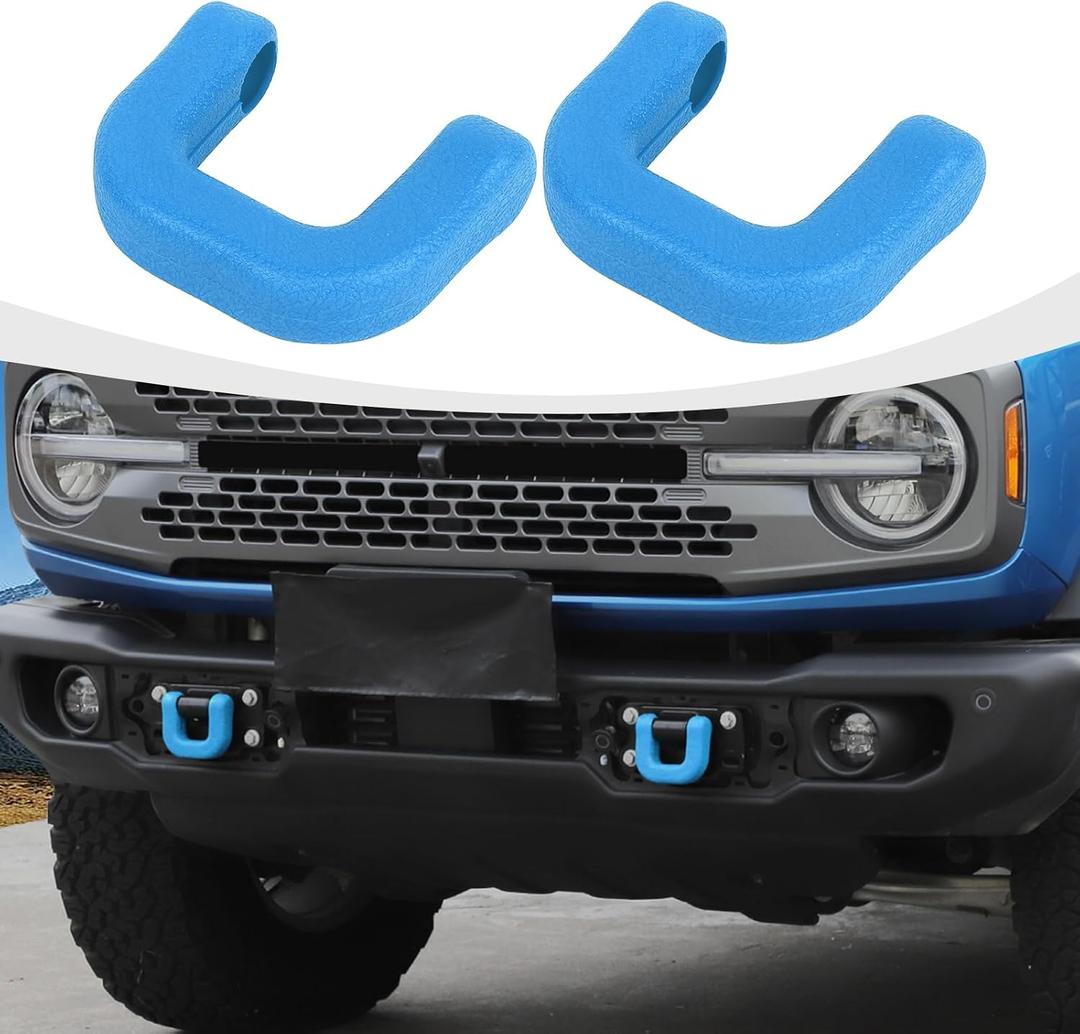 RAZPOY for Bronco Tow Hook Cover, Front Bumper Tow Hooks Hitch Accessories fit for Ford Bronco 2021-2024, Light Blue (Not for Bronco Sport)