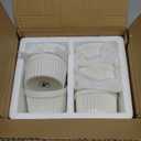 DOWAN Ramekins 4 oz Oven Safe for Creme Brulee Souffle, Porcelain Custard Cups Ramiken for Baking, Small Bowls Dipping Sauce Dish Classic Style, Set of 6, Soft White