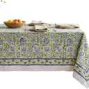 ATOSII Amara 100% Cotton Rectangle Fall Tablecloth, Handblock Floral Linen Table Cloth for Kitchen Dining Table I Parties Weddings Christmas I Fall Home Decor 60 X 108 Inches I 8 Seater