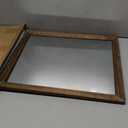 AAZZKANG Rustic Wood Mirror Rectangle Decorative Wall Mirrors with Frame Large 20"x16"for Bedroom Living Room Bathroom Entryway Hanging Brown
