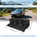 Car Trunk Organizer Sturdy Car Storage Organizer with Lid and Push-pull Handle Collapsible Leather Cargo Organizer for Suv, Truck, Sedan, Van (Black, 40.5 x 11.4 x 12.2in)