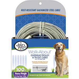 Four Paws Heavy Weight Trolley Exerciser Silver 100 Feet