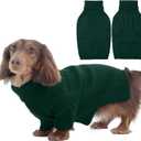 IECOii Dachshund Sweater,Turtleneck Dog Sweater for Small Medium Dogs Girl Boy,Stretchy & Breathable,Warm Knitted Pullover Coat,High Neck Knitwear for Cold Weather Indoor & Outdoor Wear (Green,M)