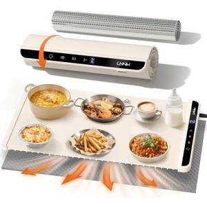 Food Warming Mat with Heat-Resistant Pad, 26X15 Inch, 6-Level Temp 6-Hour Timer, Child Lock Safety,Food Warmer Chafing Dishes for Buffet.