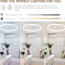 STERREN Ceiling Fans with Lights, 20" White Low Profile Ceiling Fan, 19.7 inch