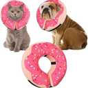 Inflatable Cone Collar for Large Medium Small Dogs, Soft Adjustable Recovery Collar for Dogs Cats,Dog Cone Neck Donut Alternative After Surgery(Pink,X-Large