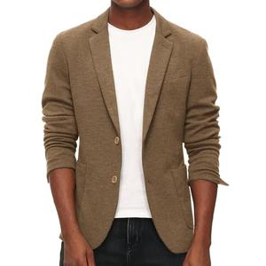 PJ PAUL JONES Casual Blazer Jackets for Men Two Button Lightweight Knit Sport Coat Men Brown L