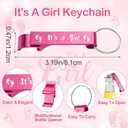25 Set Baby Shower Favors for 25 Guests, It's a Girl Shot Glasses with Bottle Opener Keychains Floral Thank You Tags & Bags for Gender Reveal Party Baby Shower Game Prizes Guests Return Gift (Girl)