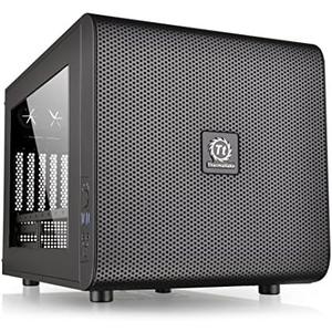 Thermaltake Core V21 SPCC Micro ATX, Mini ITX Cube Gaming Computer Case Chassis, Small Form Factor Builds, 200mm Front Fan Pre-installed, CA-1D5-00S1WN-00 Black