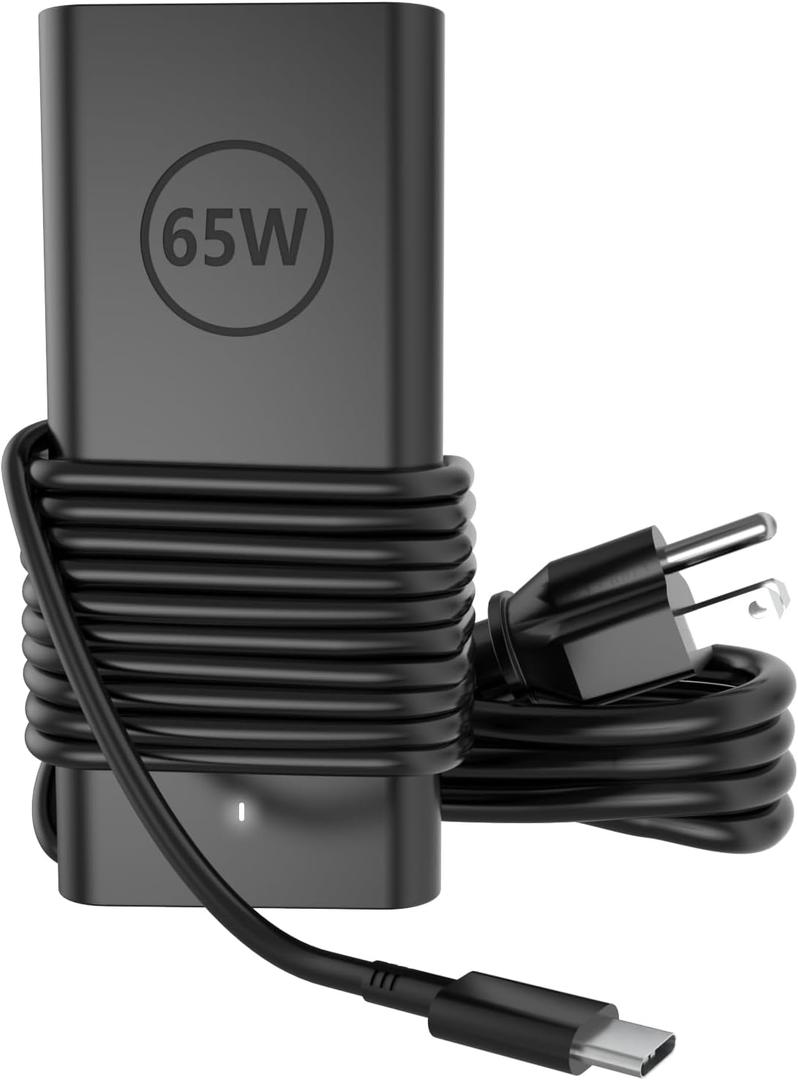 New Slim 65W USB Type C Laptop Charger Compatible with Dell 13 14 16 Pro Plus, Latitude 5420 5430 5450 5440 5520 5530 5540 5550 7420 7440 7450 Power Cord, Inspiron 14 16 2in1 Computer AC Adapter
