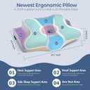 Cervical Neck Pillow for Pain Relief - Ergonomic Pillow Side Sleeper Pillow for Sleeping, Orthopedic Memory Foam Pillow for Neck Support, Contour Cervical Pillow Bed Pillow for Back Stomach Sleepers