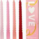 Red Gradient Taper Candles, Spiral Twisted Taper Candles Set of 4, Unscented Taper Candlesticks 10 inch Tall, Home Decor Wedding Decorations