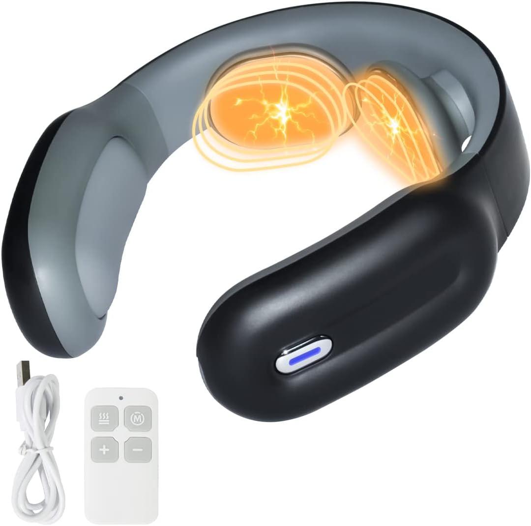 Homedics Pro Therapy Vibration Neck Massager with Soothing Heat, Portable Pain Relief Massage for Stiff Neck Muscles, Soothing Heat for Tension and Stress Release, Customizable Speeds