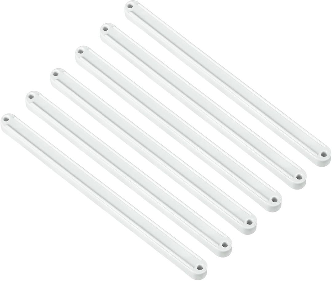 Uxcell Drawer Slides, 6Pcs 235mm - Plastic Drawer Rails, Side Mounted Grooved Guide Rails for Cabinet Drawers Bedside Tables Wardrobe Dressers (White)