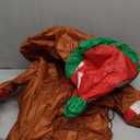 4FT Christmas Inflatables Decorations, Blow Up Brown Bear with Santa Hat and Holding Candy Cane with Built-in LEDs for Indoor Outdoor Yard Lawn Garden Decor