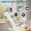 1080Swivel Faucet Extender, Sink Water Faucet Aerator Extension, kitchen sink faucet, Kitchen Rotating Extension with 2 Mode Splash (Silver, Long arm extender)
