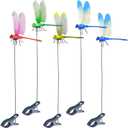 Colorful Dragonfly Clip Set, 5 Fake Dragon Flies, 4 Multicolor Dragonfly Clips, Decorative Dragon Fly Clip for Garden and Outdoor use