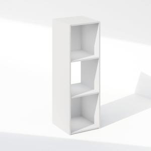 Furinno PELLI Book Shelf, 3-Cube Bookshelf, Cube Storage Organizer Bookcase, 11.7 x 12.1 x 35.4, for Living Room, Bedroom, Home Office, White