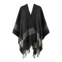FINIZO Women's Shawl Wrap Ponchos Cape Cardigan Sweater Open Front for Gifts(Black) (Black)