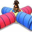 Dog Agility Tunnel for Small & Medium Dogs and Puppies – Durable Oxford Fabric, Pop-Up Exercise & Training Toy for Indoor Outdoor Play, Interactive Pet Tunnel with Storage Bag