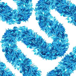 70 Ft Christmas Tinsel Garland Metallic Tinsel Twist Garland Glitter Christmas Tree Hanging Decorations for New Year Party Birthday Holiday Indoor Outdoor Supplies (Light Blue)