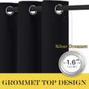 NICETOWN Black Blackout Living Room Curtain 102 inches Long, Grommet Thermal Insulated Cold/Light/Sound Blocking Window Drape for Bedroom/French Door (W66 x L102, 1 Panel)